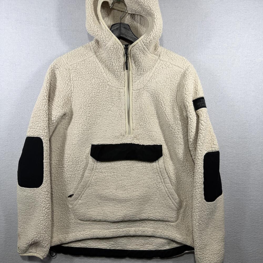 The North Face Sherpa Hoodie Womens Small White Campshire 1/4 Zip Fleece